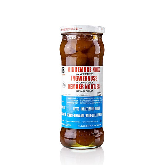 Ingefærnødder, kandiseret, i sirup, fra Mee Chun, 500 g