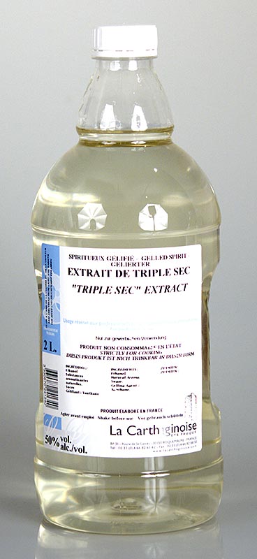 Triple Sec, 50 % vol., Cointreau-type, gel til konditori og isproduktion, 2 l