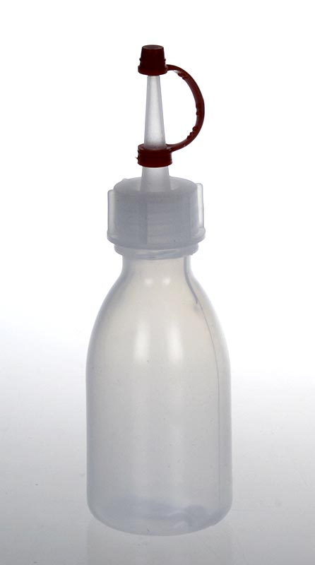 Plastsprøjteflaske, med dråbeflaske/låg, 50 ml, 1 stk