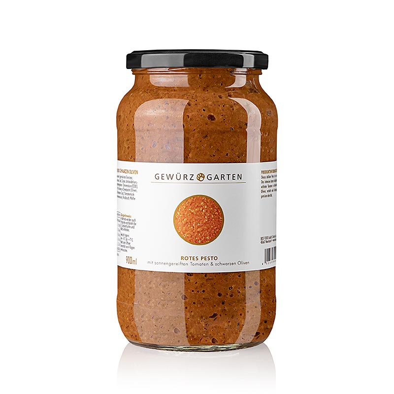 Gewürzgarten Rød pesto, med solmodne tomater og sorte oliven, 900 ml