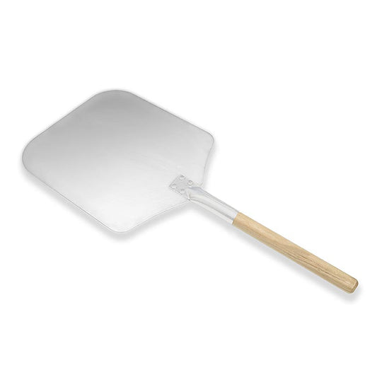 Pizzaspade, aluminium med træskaft, 35x30,5 cm spade, skaft 43 cm langt, 1 stk