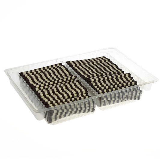 Chokoladecigarer – "Mikado", mørk/hvid stribet, 10 cm lang, ø 4 mm, 700 g