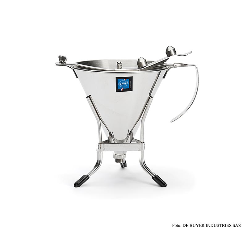 deBUYER fondanttragt, automatisk, med 3 udløbsstørrelser, 1,5 liter, med stativ, 1 St