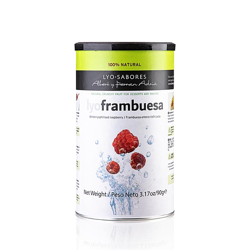 Lyo-Sabores, frysetørrede hindbær, hele, 90 g