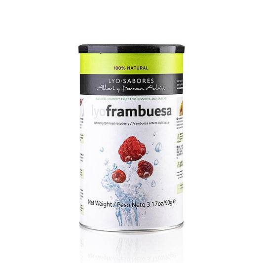 Lyo-Sabores, frysetørrede hindbær, hele, 90 g