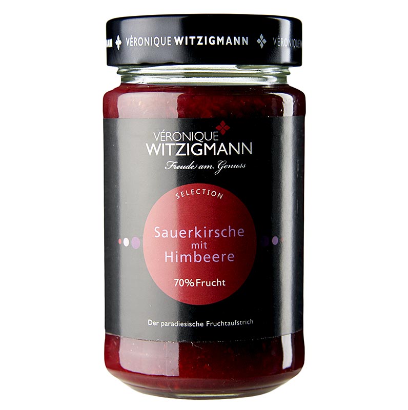 Surkirsebær med hindbær - frugtpålæg, 225 g