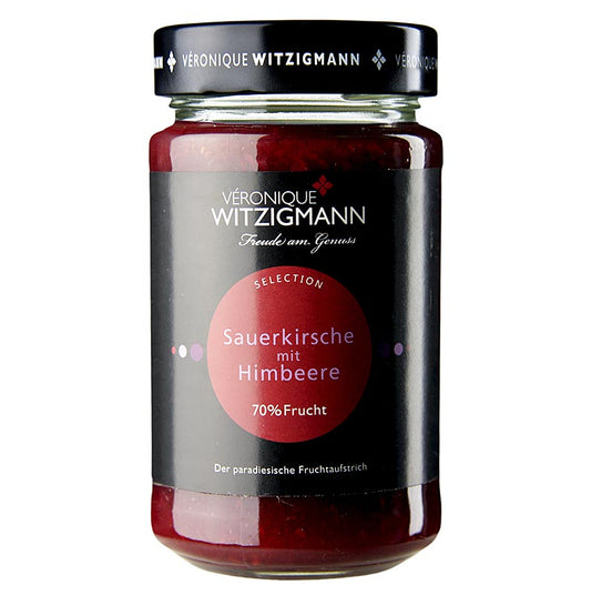 Surkirsebær med hindbær - frugtpålæg, 225 g