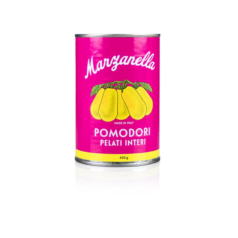 Skrællede gule Marzanello-tomater, hele, Campania, Italien, 400 g