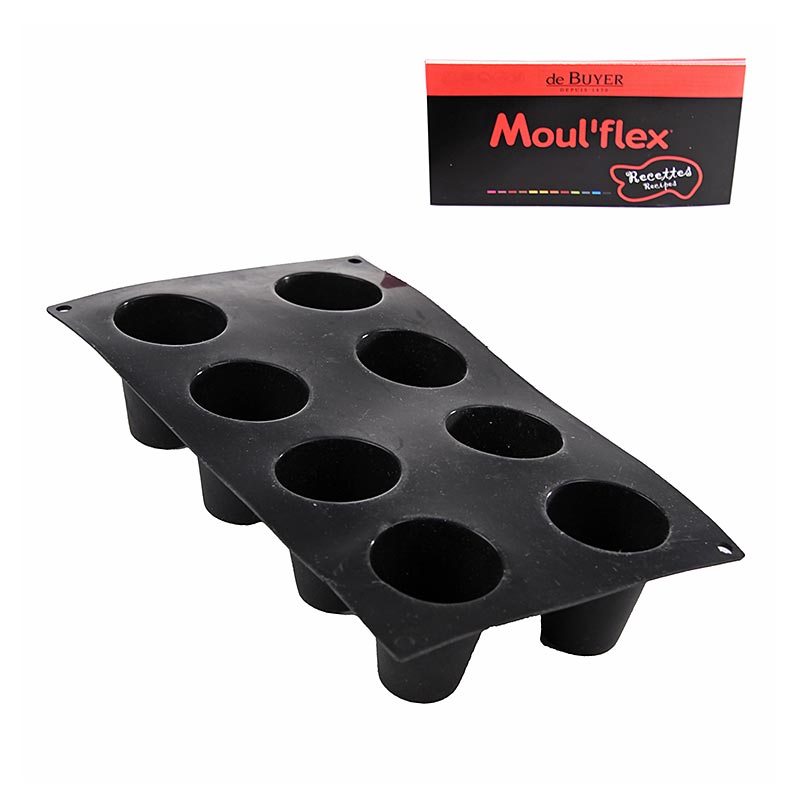 deBUYER bageform Moul´flex, 8 koniske forme, ø 55 mm, 60 mm høj, 17,5x30 cm, 1 s