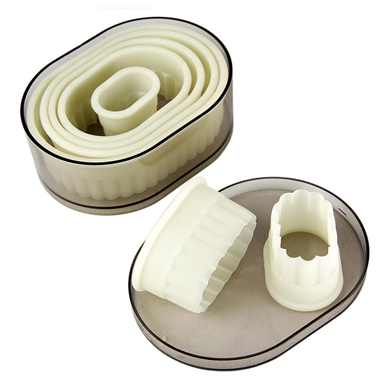 deBUYER udstikker, oval-bølget, plast, ø 3,2/4,5/5,8/7/8,5/9,5/11 cm, 7 stk.