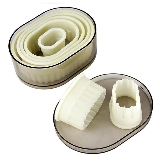 deBUYER udstikker, oval-bølget, plast, ø 3,2/4,5/5,8/7/8,5/9,5/11 cm, 7 stk.