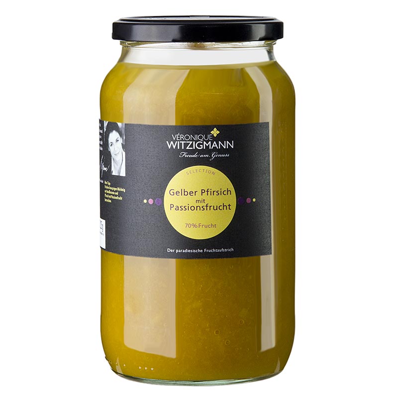 Gul fersken med passionsfrugt – frugtpålæg, 1 kg