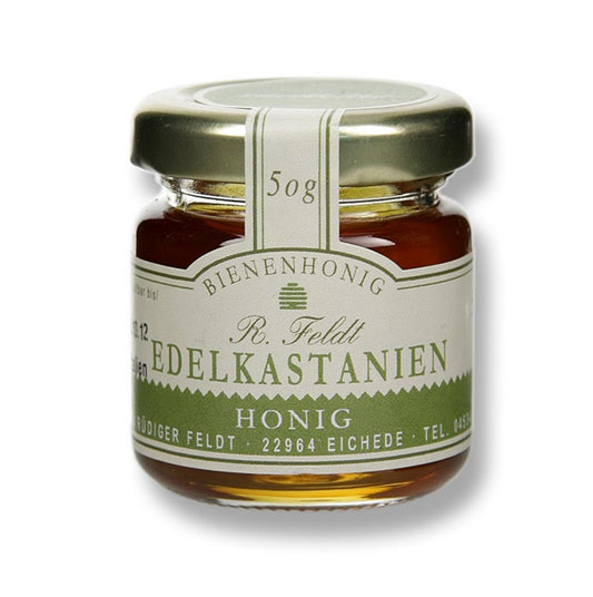 Kastanjehonning, mellembrun, flydende, let bitter, portionsglas, 50 g