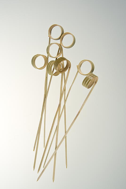 Bambusspyd, med løkke (ringende), 12 cm, 100 stk