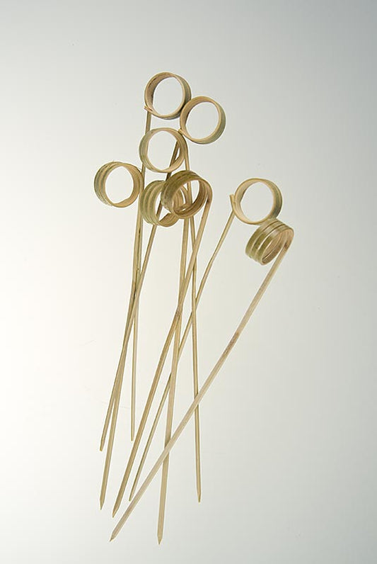 Bambusspyd, med løkke (ringende), 12 cm, 100 stk