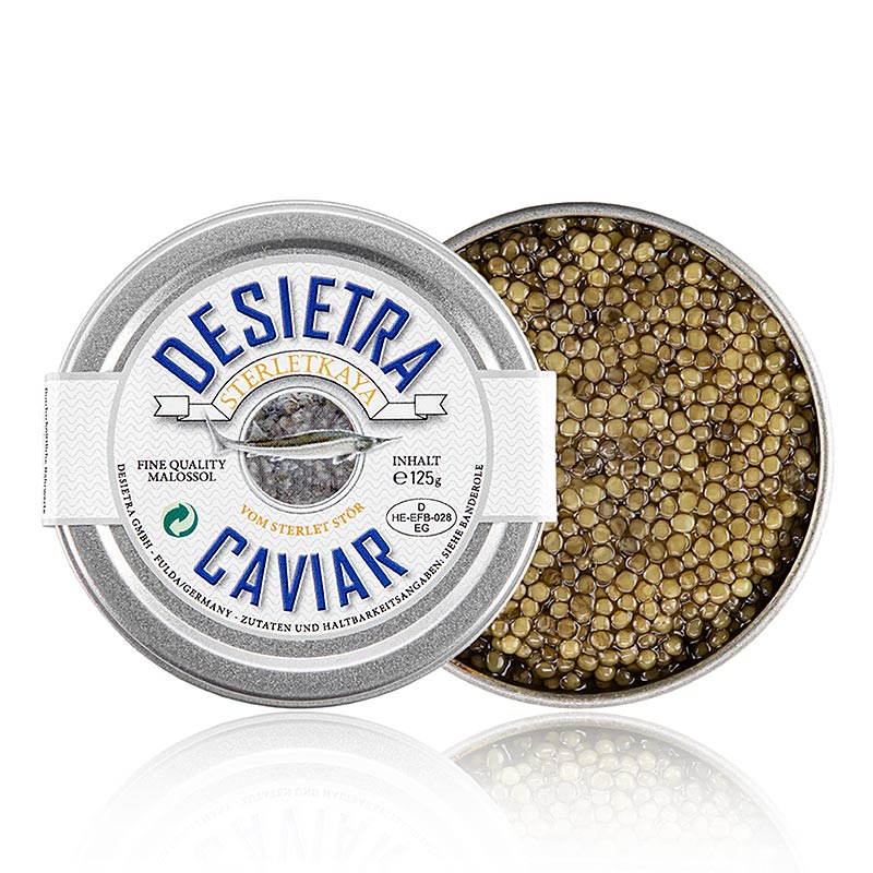 Desietra Sterletkaya kaviar fra sterlet-stør, akvakultur Tyskland, 125 g