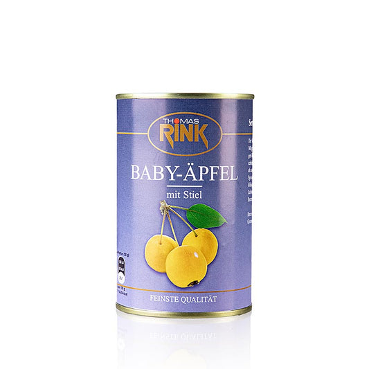 Babyæbler, let sukkerede, med stilk, 425 g