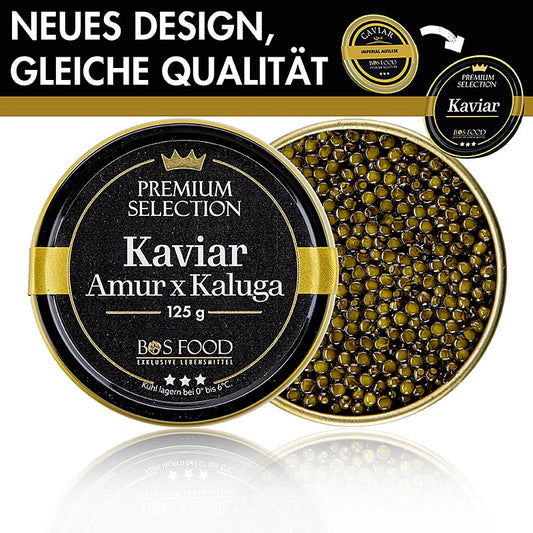 Imperial Auslese Kaviar, Kreuzung Amur x Kaluga Stör (schrenckii x dau), China, 125 g