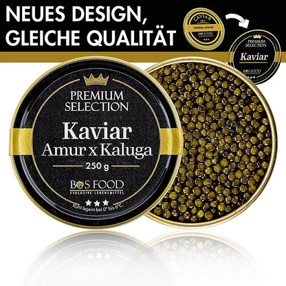 Imperial Auslese Kaviar, Kreuzung Amur x Kaluga Stör (schrenckii x dau), China, 250 g