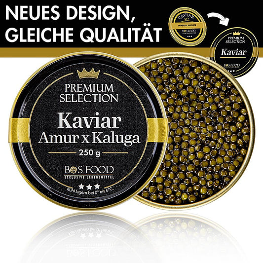 Imperial Auslese Kaviar, Kreuzung Amur x Kaluga Stör (schrenckii x dau), China, 250 g