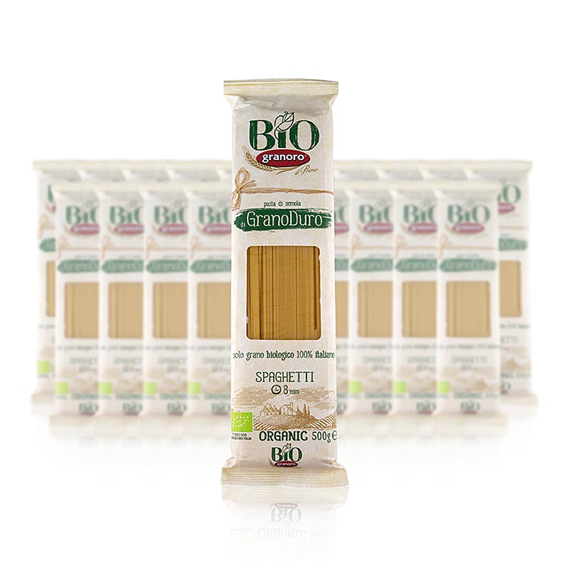 Pasta Granoro, Spaghetti Vermicelloni nr. 12, 2 mm, økologisk, 10 kg, 20 x 500 g