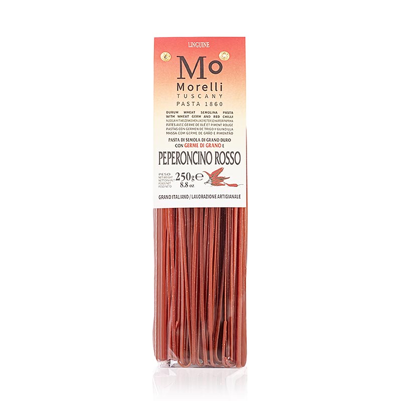Morelli 1860 Linguine, med rød chili & hvedekim, 250 g