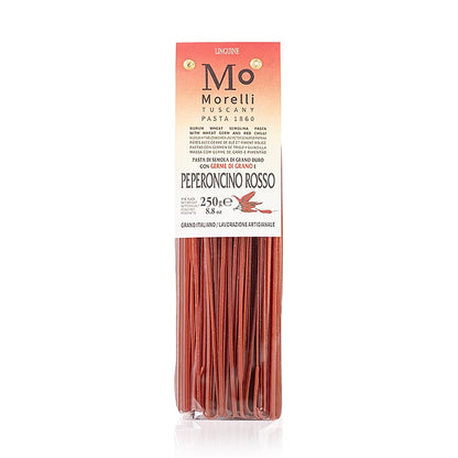 Morelli 1860 Linguine, med rød chili & hvedekim, 250 g
