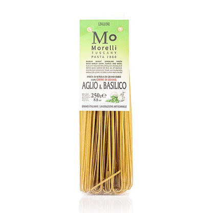 Morelli 1860 Linguine, med hvidløg, basilikum og hvedekim, 250 g