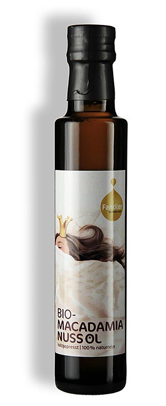 Macadamianøddeolie, koldpresset, Fandler, økologisk, 250 ml