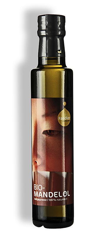 Mandelolie, af ristede mandler, koldpresset, Fandler, økologisk, 250 ml