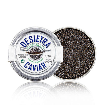 Desietra Baeriskaya kaviar (Acipenser baerii), akvakultur Tyskland, 50 g