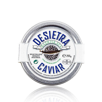 Desietra Baeriskaya kaviar (Acipenser baerii), akvakultur Tyskland, 250 g