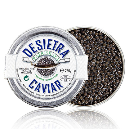 Desietra Baeriskaya kaviar (Acipenser baerii), akvakultur Tyskland, 250 g