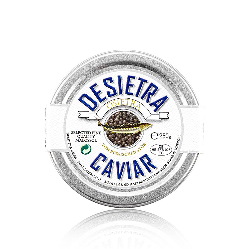 Desietra Osietra kaviar (Acipenser gueldenstaedtii), akvakultur Tyskland, 250 g