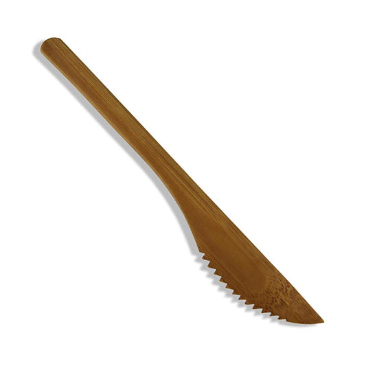 Genanvendeligt bambuskniv, tåler opvaskemaskine, mørkebrun, 20 cm lang, 25 stk