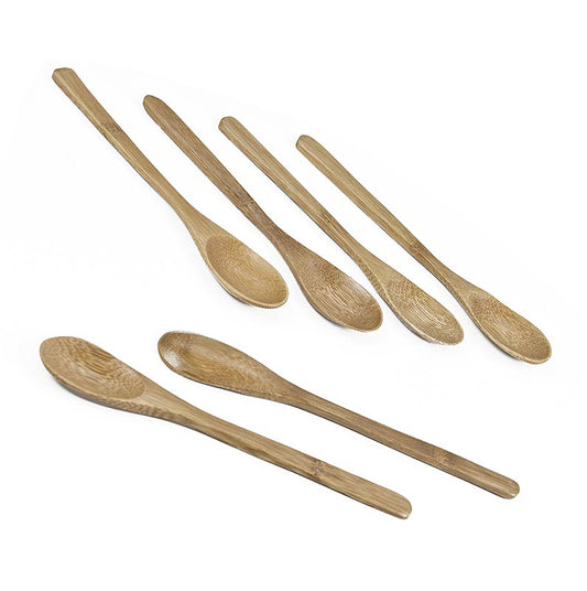 Genanvendelige bambuskaffeskeer, tåler opvaskemaskine, mørkebrune, 16 cm lange, 25 St