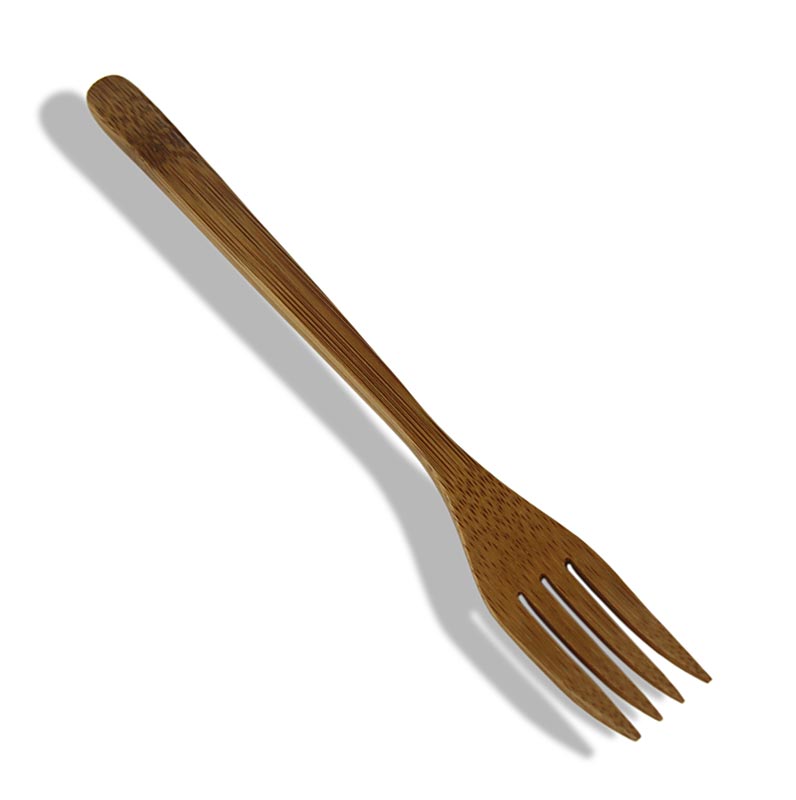 Genanvendelige bambusgafler, tåler opvaskemaskine, mørkebrune, 20 cm lange, 25 s