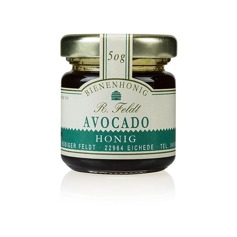 Avocado-honning, mørk, flydende, let blommearoma, portionsglas, 50 g
