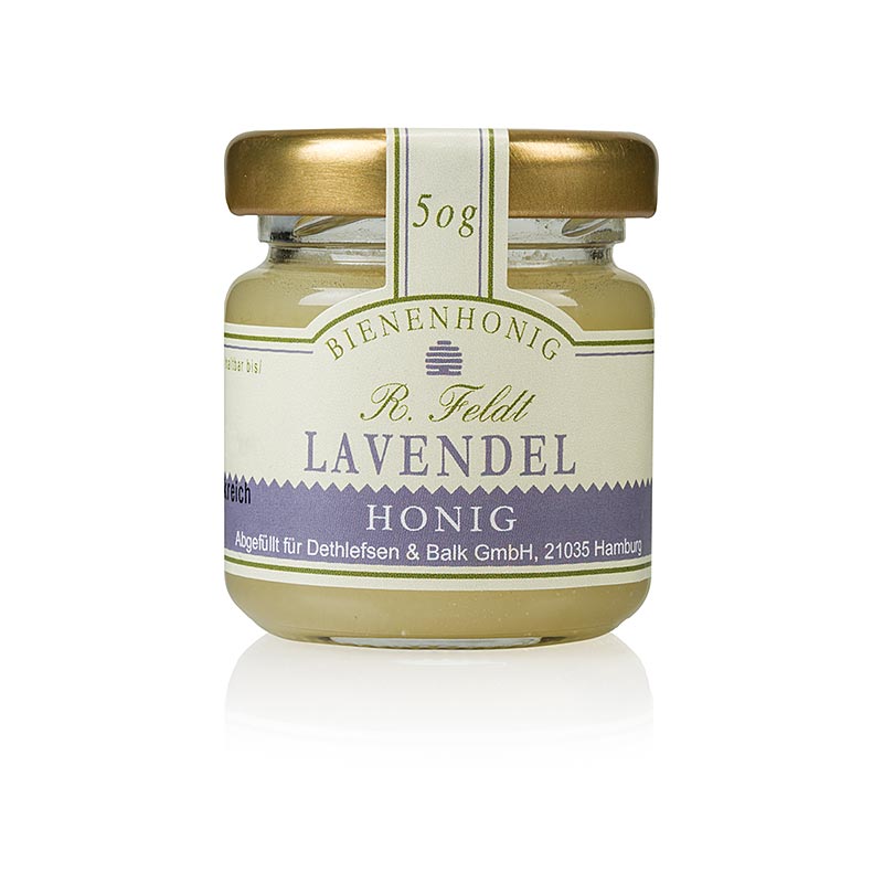 Lavendelhonning, hvid, cremet, blomsterrig, portionsglas, 50 g
