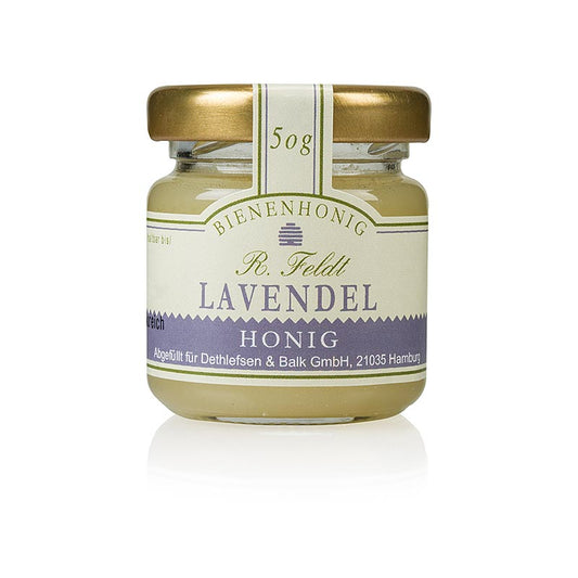 Lavendelhonning, hvid, cremet, blomsterrig, portionsglas, 50 g