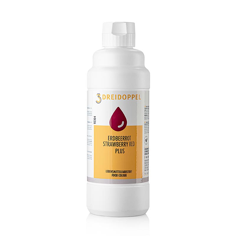 Fødevarefarve flydende plus, jordbærrød, 923, Dreidoppel, 1 kg