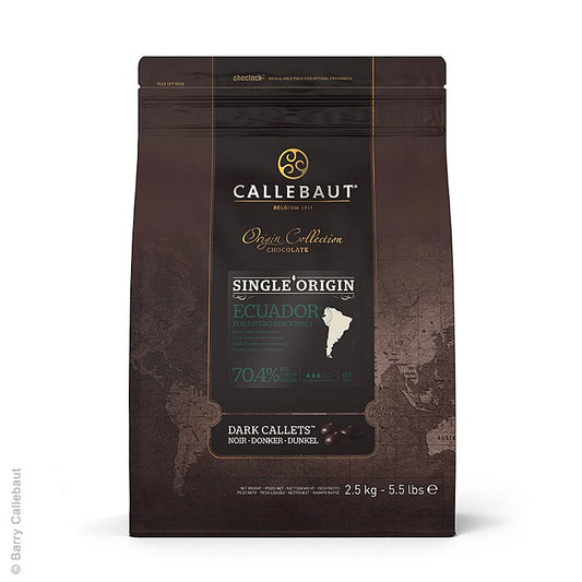 Origine Ecuador, mørk couverture, callets, 70,4 % kakao, 2,5 kg