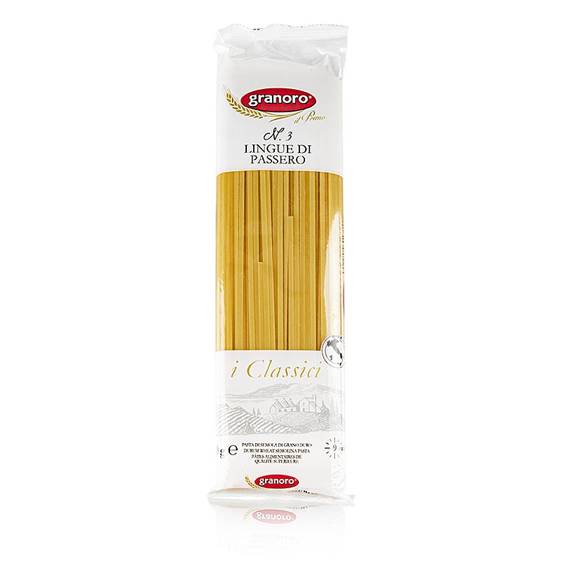 Granoro Lingue di Passero, båndnudler, 3 mm, nr. 3, 12 kg, 24 x 500 g