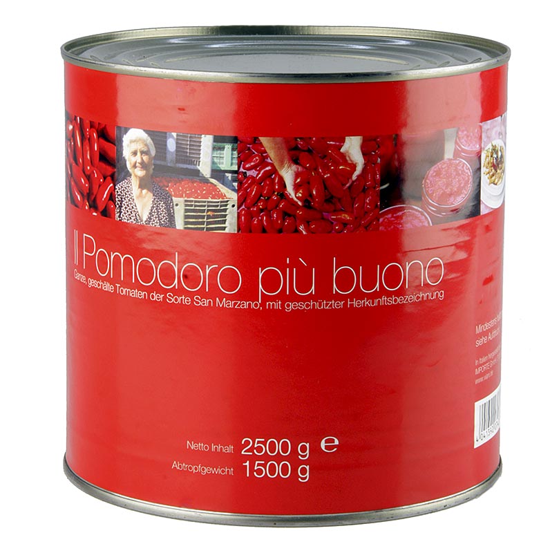 San Marzano-tomater, hele, røde, flåede, Campania, Italien, 2,5 kg