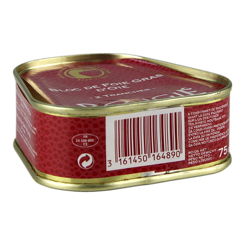 Gåseleverblok, foie gras, trapez, halvkonserv, Rougié, 75 g