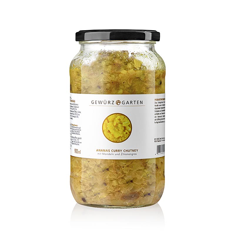 Gewürzgarten ananas-karry-chutney, med mandler, hyldeblomst og citrongræs, 900 m