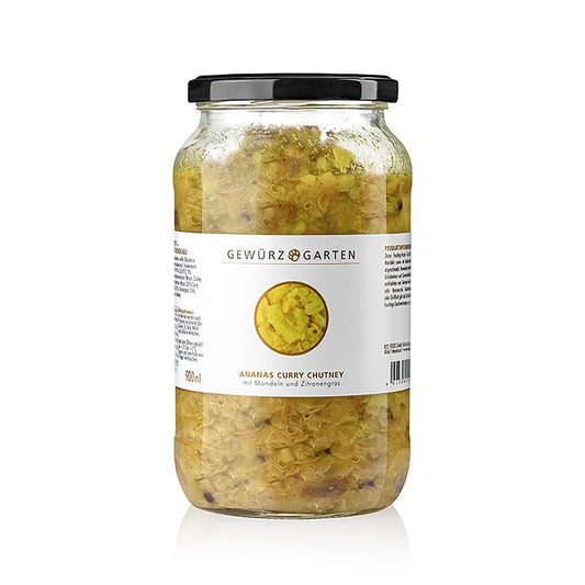Gewürzgarten ananas-karry-chutney, med mandler, hyldeblomst og citrongræs, 900 m