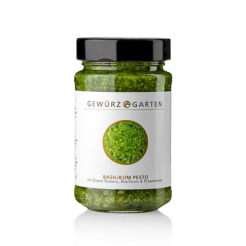 Gewürzgarten basilikum-pesto, med basilikum, pinjekerner, Grana Padano, 225 ml