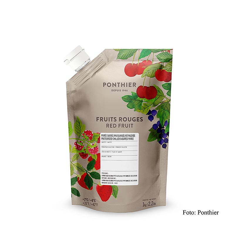 Ponthier røde frugtpuré, med sukker, 1 kg