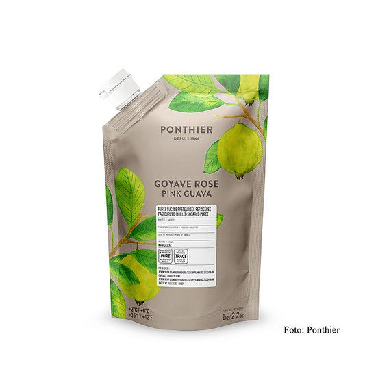 Ponthier Pink Guavepuré, med sukker, 1 kg
